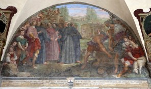 몬테 세나리오 수도원의 기초를 놓다_by Bernardino Poccetti_photo by Sailko_in the Basilica of the Most Holy Annunciation in Firenze_Italy.jpg